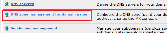 DNS zone link